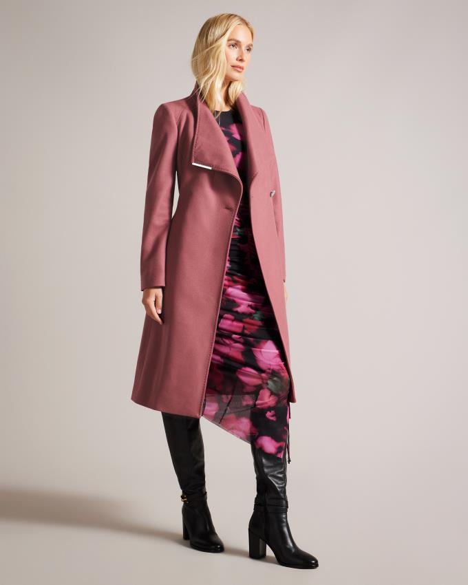 Manteau Ted Baker Wool Wrap Rose Femme | NHM-02433145